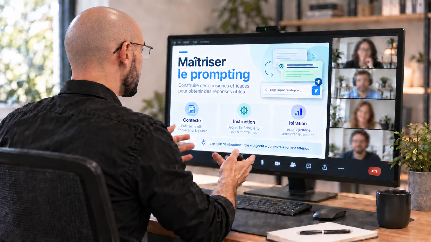 Anthony DERET anime une formation à distance sur le prompting